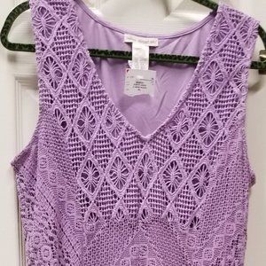 NEW Indigo Thread Co.™ Knit & Lace Sleeveless Flounce Hem Maxi Dress. Sz: XL